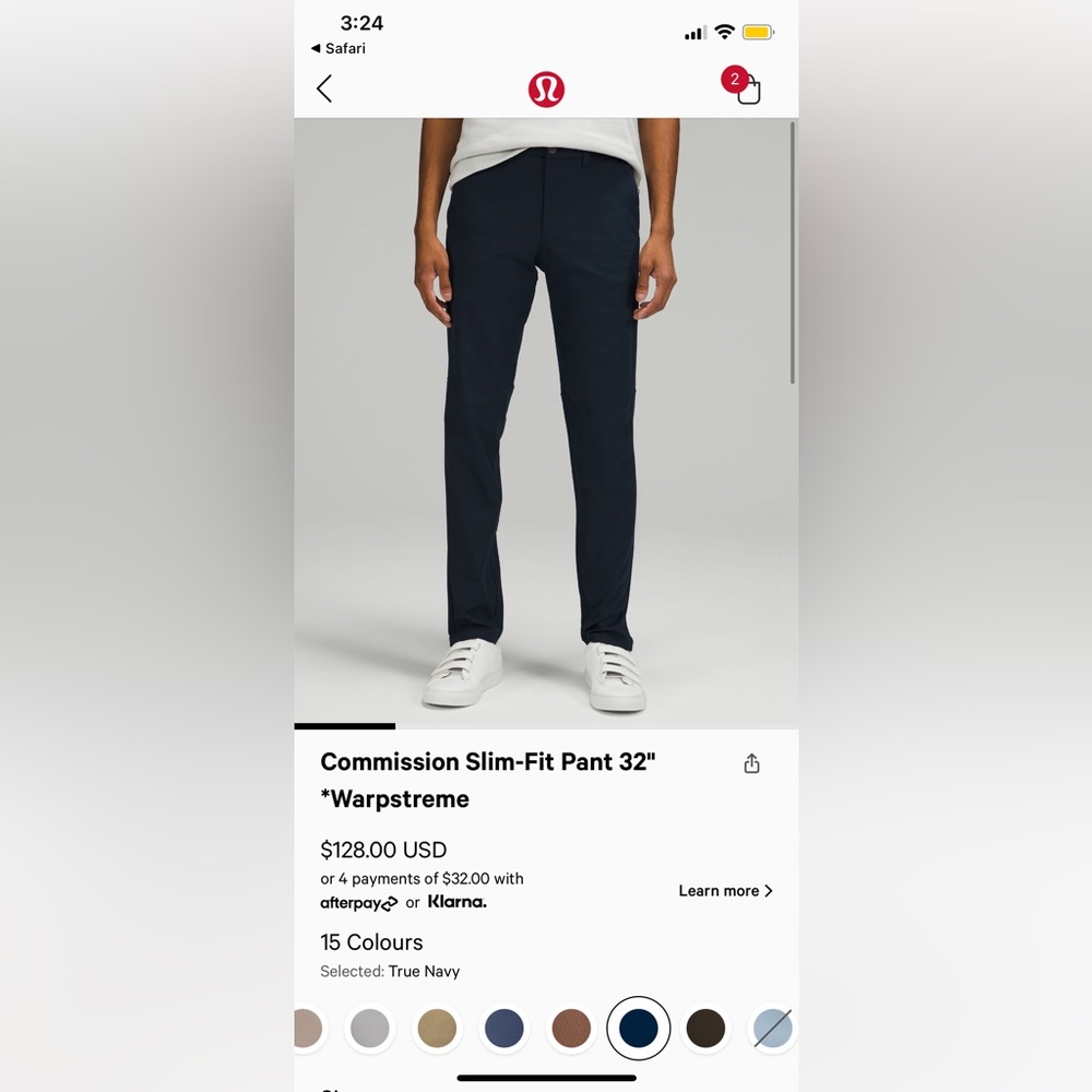 Lululemon Commission Pant Slim 32L
